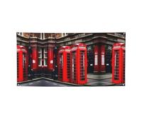 Cabine téléphonique Londres Street Print Party Decor,Best Banner Drapeaux pour événements, designs innovants pour les fournitures de fête d'anniversaire