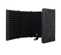 Cabine Vocale Portable, 5 Panneaux + Pliable, Absorption Acoustique Haute Densité + Réduction Du Bruit Multicouche, Anti-réverbération + Antireflet, Pour Cabine D'enregistrement,Black