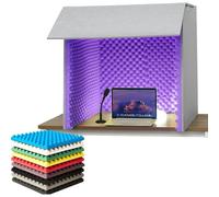 Cabine vocale portable avec panneaux acoustiques en mousse, absorption d'écho insonorisée et réduction du bruit pour enregistrer des podcasts, voix et chant - Solution ultime pour studio à domicile