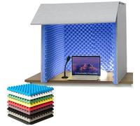 Cabine vocale portable avec panneaux acoustiques en mousse pour absorption d'écho et réduction du bruit - Parfait pour l'enregistrement de podcasts, la voix et l'utilisation en studio à domicile