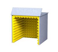 Cabine Vocale Portable, Bouclier Absorbant La Voix Pliable | Housse insonorisée de bureau avec mousse haute densité, for enregistrer des podcasts et des voix off(Yellow,60x60x60cm)
