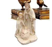Cabines de Noël - Statue d'intérieur - Décoration de table - Statue de famille sacrée - Exfoliant de Noël - Statue intérieure - Figurine de la Sainte Famille en résine - Scène de naissance décorative