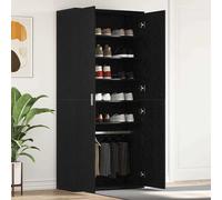 vidaXL Meuble à chaussures Chêne fumé – Bois d'ingénierie, 4 portes, 15 paires, style contemporain