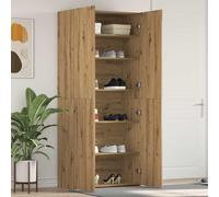 vidaXL Meuble à chaussures moderne - Noir, bois d'ingénierie, 80x35.5x180 cm, 20 paires