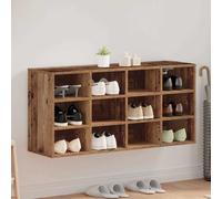 Meuble à chaussures - Chêne noir - 52,5x30x50 cm - Finition brillante - Design contemporain