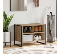 vidaXL Cabinet à chaussures avec rangement Bois d'ingénierie Chêne noir 60 x 35 x 44 cm