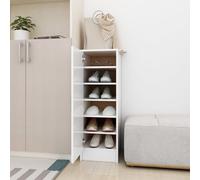 Vidaxl Armoire À Chaussures Blanc 32x35x92 Cm Aggloméré Blanc