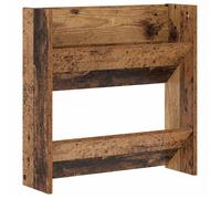 Cabinet à chaussures mural - vidaXL - Bois d'ingénierie - Bois Ancien - 60x18x60 cm - 2 étagères - Assemblage requis