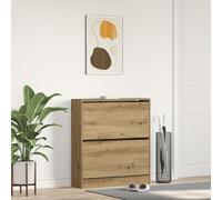 Cabinet À Chaussures Vidaxl Avec Tiroir À Rabat Chêne Fumé 80x21x87,5 Cm