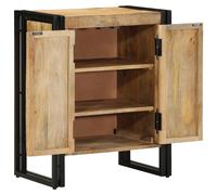 Cabinet À Chaussures Vidaxl Noir 30x30x40 Cm En Bois De Manguier Massif Et Acier Noir