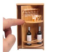 Cabinet à vin Miniature - étagère en Bois en Bois PVC, Meubles de Stockage de s | Organisateur d'affichage à la Main Classique pour la Collection de décoration Hobby Crafting Intérieur C