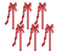 Cabinet Bows, Valentines Romantic Decor, 39-Inch 6-Piece Large Holiday Heart Bows with Festive Design, Kitchen Door Accessory with Charming Appeal, Window Stair Wall Wardrobe Furniture Decoration