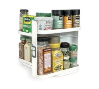 Cabinet Caddy SNAP! Étagère à épices à tirer et à tourner | 3 étagères clipsables réglables pour 5 niveaux de rangement | Design modulaire magnétique | Base antidérapante | Intérieur
