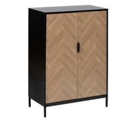 Cabinet ""Chevrons"" 2 portes effet pin naturel et noir 110x80cm - 5five