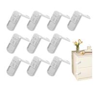 Cabinet Child Safety Locks, 10X Baby Drawer Lock Set, Removable Latch Clips, Secure Kids Proofing Tool for Furniture, Kitchen, Ovens, Drawers, Cabinets, Fridge, Closet, Bathroom