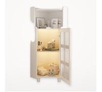 Cabinet d'angle blanc équipé de surface laquée et éclairage LED Pour salon Commode moderne d'angle équipé de commande App
