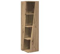 vidaXL Meuble d'angle Chêne Artisanal, Bois d'ingénierie, 4 étagères, 27,5x27x102 cm