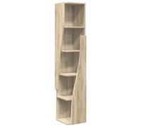 Cabinet d'angle moderne - GKO - Blanc - Bois d'ingénierie - 27 5x27x140 cm - 4 étagères - Finition mate - Gain de place