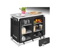 Meuble de camping - TECTAKE - Cuisine de camping pliable 6 compartiments, avec sac de transport, 97 x 47,5 x 78 cm - Noir