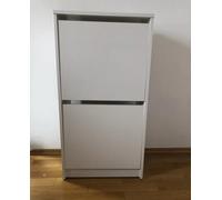 Cabinet de chaussure IKEA BISSA avec 2 compartiments blancs (49x28x93 cm)