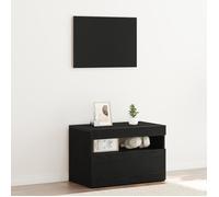 Cabinet de chevet avec lumières LED Chêne noir 60x35x40 cm Bois technique