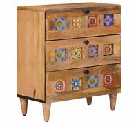 vidaXL Cabinet de chevet Marron 50 x 33 x 60 cm Bois de mangue massif, Chambre, Rectangulaire, Idées de design pour petits espaces, Conseils d'organisation et palettes de couleurs pour améliorer le co