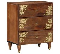vidaXL Table de nuit brun miel 50 x 33 x 62 cm bois de manguier massif