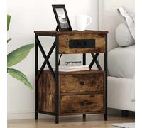 Cabinet de chevet avec tiroir Bois d'ingénierie Mobilier chambre vidaXL vidaXL