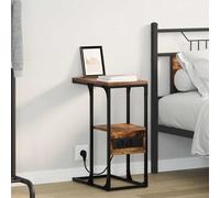 vidaXL Table de chevet Chêne noir 41,5 x 26 x 60,5 cm Bois composite