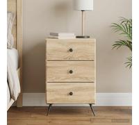 vidaXL Cabinet de Chevet Noir 43 x 41 x 66,5 cm Bois d'ingénierie, Table de Nuit Vintage rectangulaire, Rangement Pratique, Meuble décoratif pour Salon et Chambre