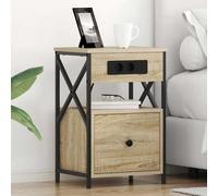 vidaXL Cabinet de Chevet Gris Sonoma 40 x 31 x 60 cm Bois d'ingénierie, Table de Chevet élégante, Meuble Rustique Compact, Indispensable pour la Chambre, rangements Pratiques