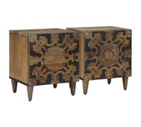 Cabinet de chevet Bois de mangue massif Mobilier Chevet en Mangue Choix vidaXL v