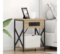 vidaXL Cabinet de chevet Chêne noir Bois d'ingénierie 41 x 31 x 51 cm