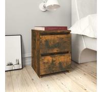 vidaXL Tables de chevet lot de 2 30x30x40 cm Bois reconstitué Noir 2 tiroirs (800516)