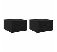 Cabinet de chevet mural - vidaXL - Chêne Noir - Bois d'ingénierie - 35x35x20 cm - Avec tiroir - Rangement mural