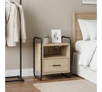 vidaXL Cabinet de chevet suspendu Armoire élégante Bois d'ingénierie Chêne noir 40 x 30 x 50 cm