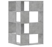 Cabinet de Livre SOLOMOON, CHIC Bibliothèque d'angle à 4 niveaux - Pour salon/bureau - gris béton bois d'ingénierie BB739