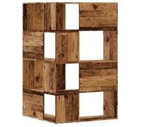 Cabinet de Livre SOLOMOON, CHIC Bibliothèque d'angle à 4 niveaux - Pour salon/bureau - vieux bois bois d'ingénierie BB742