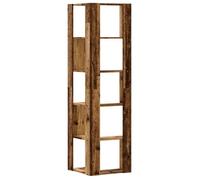 Cabinet de Livre SOLOMOON, CHIC Bibliothèque d'angle à 5 niveaux - Pour salon/bureau - vieux bois bois d'ingénierie BB1050