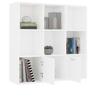 Cabinet de Livre SOLOMOON, CHIC Bibliothèque Polyvalente - Pour enfant/adulte - Blanc 98x30x98 cm, Bois d’ingénierie BB1546
