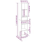 Cabinet de Livre SOLOMOON, CHIC Bibliothèque Polyvalente - Pour enfant/adulte - Chêne sonoma 36x30x171 cm, Bois d'ingénierie BB1579