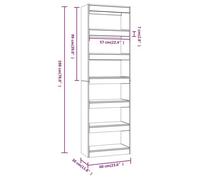 Cabinet de Livre SOLOMOON, CHIC Bibliothèque Polyvalente - Pour enfant/adulte - Gris béton 60x30x198 cm, BB1846