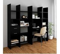 Cabinet de Livre SOLOMOON, CHIC Bibliothèque Polyvalente - Pour enfant/adulte - Noir 60x35x180 cm, Bois d’ingénierie BB1588