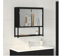 vidaXL Armoire de toilette à miroir Chêne noir Bois d'ingénierie avec porte 60 x 16 x 60 cm