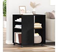 vidaXL Armoire de rangement avec roue Chêne noir 60 x 53 x 72,5 cm