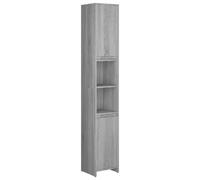 Cabinet de Salle de Bain avec 6 Étagères Réglables Gris Sonoma 30x30x183,5 cm Bois Composé
