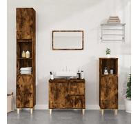 vidaXL Armoire de bain – Colonne 6 compartiments, 2 portes – Scandinave Sonoma gris