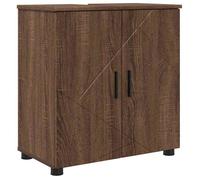 vidaXL Meuble de salle de bain moderne rectangulaire Chêne marron 61x35x64 cm, 2 portes, 2 étagères
