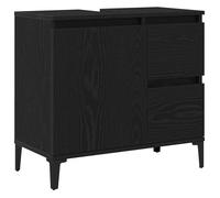 Cabinet de salle de bain moderne - vidaXL - Chêne noir - 65x33x60 cm - 3 compartiments - 1 porte - Bois d'ingénierie