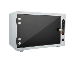 Cabinet de stérilisation UV et à haute température 2 en 1, Boîte de désinfection à grande capacité, 35,3 * 20,7 * 23,5 cm, Équipement de stérilisation pour serviettes et ciseaux chauds(Eu)